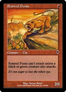 【Foil】(INV-CR)Scarred Puma/傷痕のピューマ