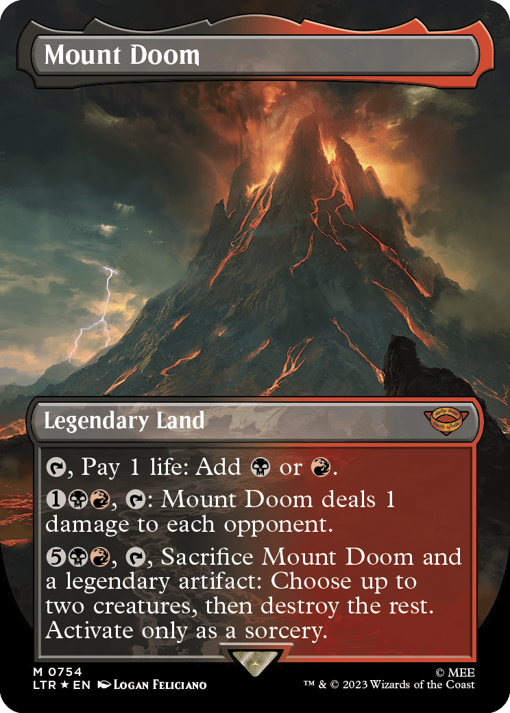 【Surge Foil】【ボーダーレス】(LTR-ML)Mount Doom/滅びの山【No.0754】