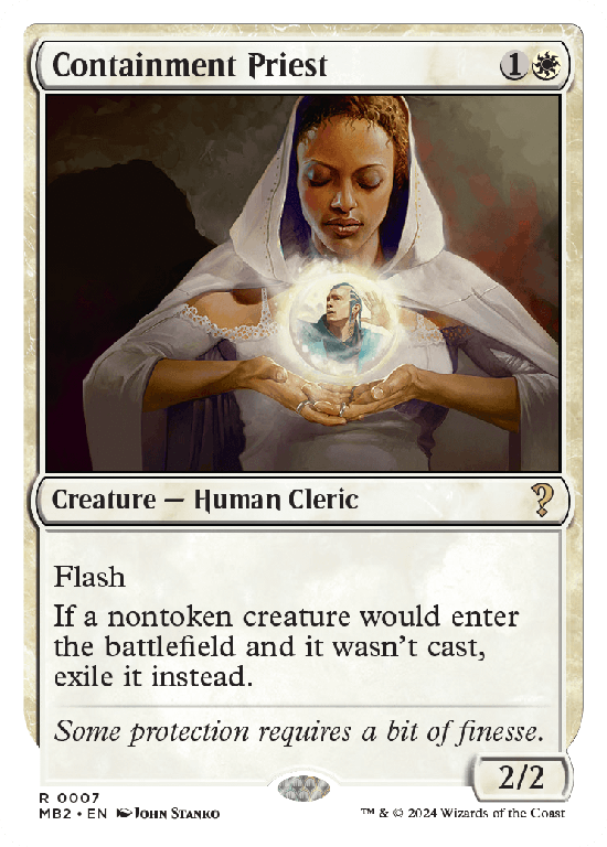 【白枠】(MB2-RW)Containment Priest/封じ込める僧侶