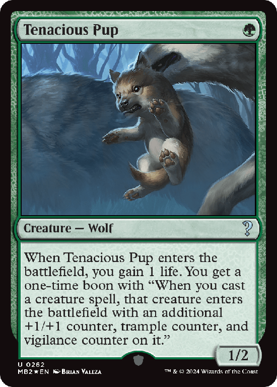 【Foil】(MB2-UG)Tenacious Pup/執拗な仔狼