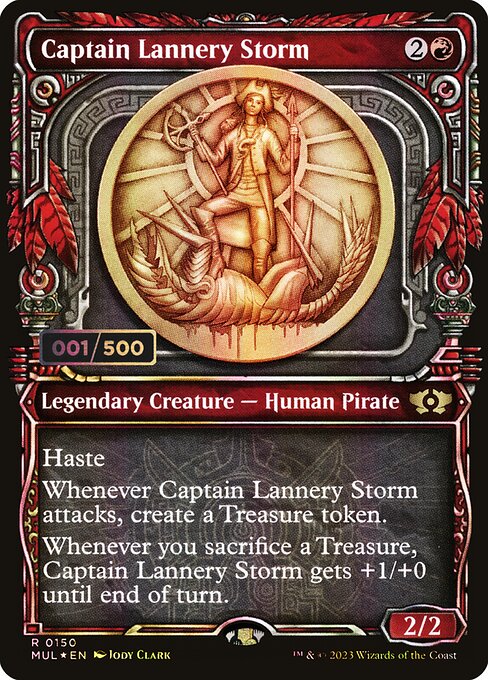 【ダブルレインボウ・Foil】【Serial Number】(MUL-RR)Captain Lannery Storm/風雲船長ラネリー