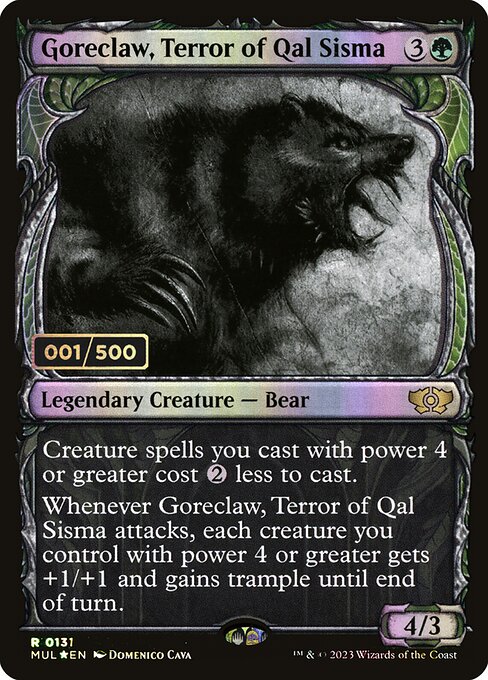 【ダブルレインボウ・Foil】【Serial Number】(MUL-RG)Goreclaw, Terror of Qal Sisma/カル・シスマの恐怖、殺し爪