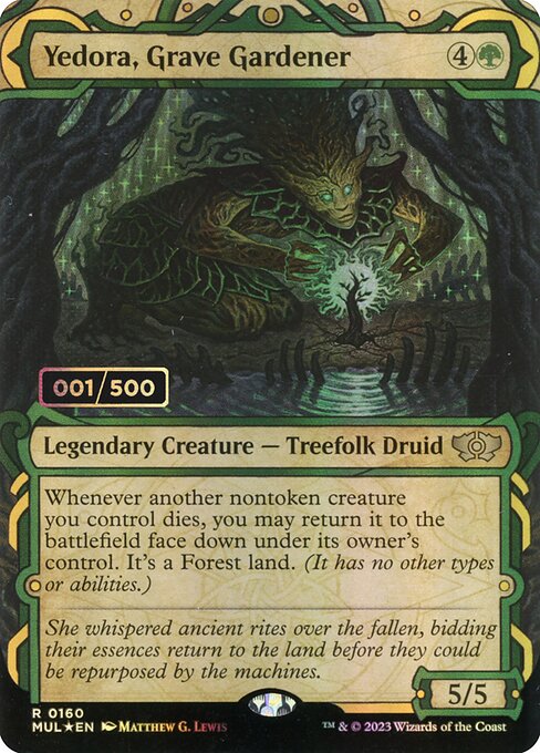【ダブルレインボウ・Foil】【Serial Number】(MUL-RG)Yedora, Grave Gardener/霊園の庭師、イェドラ