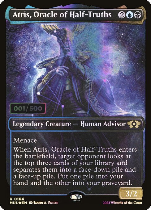 【ダブルレインボウ・Foil】【Serial Number】(MUL-RM)Atris, Oracle of Half-Truths/半真実の神託者、アトリス