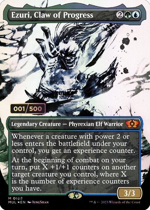 【ダブルレインボウ・Foil】【Serial Number】(MUL-MM)Ezuri, Claw of Progress/進化の爪、エズーリ