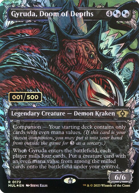 【ダブルレインボウ・Foil】【Serial Number】(MUL-RM)Gyruda, Doom of Depths/深海の破滅、ジャイルーダ