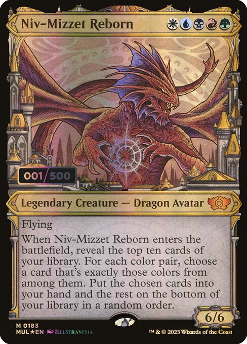 【ダブルレインボウ・Foil】【Serial Number】(MUL-MM)Niv-Mizzet Reborn/ニヴ=ミゼット再誕