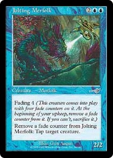 【Foil】(NEM-UU)Jolting Merfolk/衝撃のマーフォーク