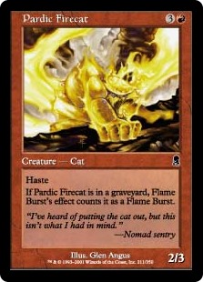 【Foil】(ODY-CR)Pardic Firecat/パーディック山の火猫