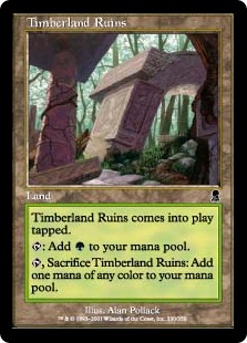 【Foil】(ODY-CL)Timberland Ruins/森林地の廃墟