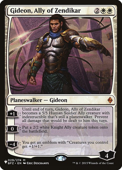 (PLIST-MW)Gideon, Ally of Zendikar/ゼンディカーの同盟者、ギデオン
