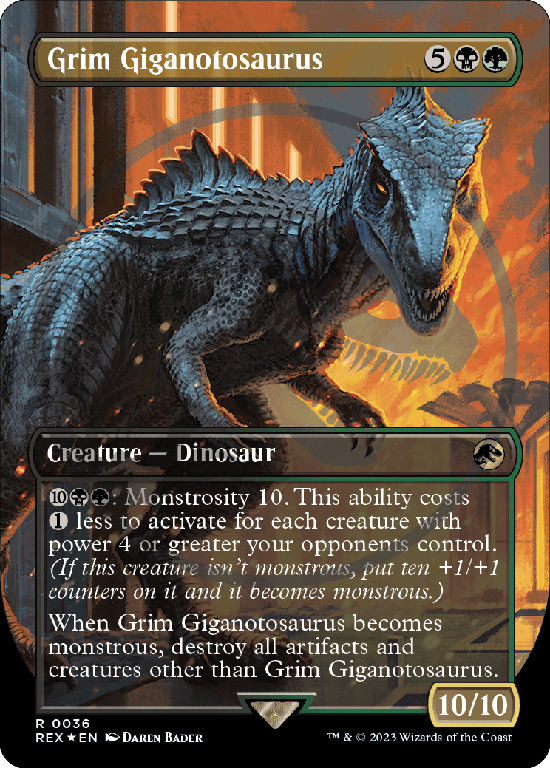 【Foil】【ロゴ入り版・ボーダーレス】(REX-RM)Grim Giganotosaurus/残忍なギガノトサウルス【No.0036】