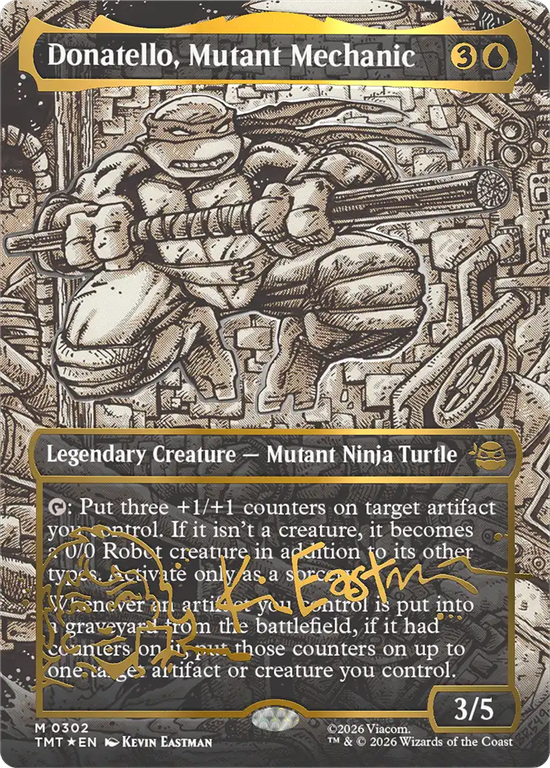【Foil】【Kevin Eastmanシグネチャー】(TMT-MU)Donatello, Mutant Mechanic/ミュータントの機械工、ドナテロ【No.0302】