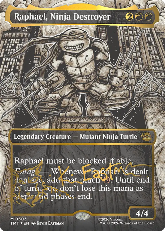 【Foil】【Kevin Eastmanシグネチャー】(TMT-MR)Raphael, Ninja Destroyer/破壊のニンジャ、ラファエロ【No.0303】