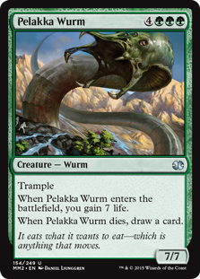 【Foil】(MM2-UG)Pelakka Wurm/ペラッカのワーム