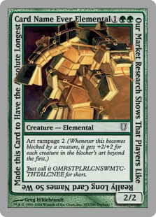 【Foil】(UNH-CG)Our Market Research Shows That Players Like Really Long Card Names So We Made this Card to Have the Absolute Longest Card Name Ever Elemental