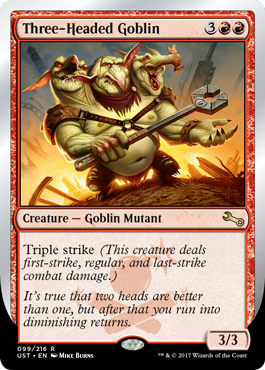 【Foil】(UST-RR)Three-Headed Goblin