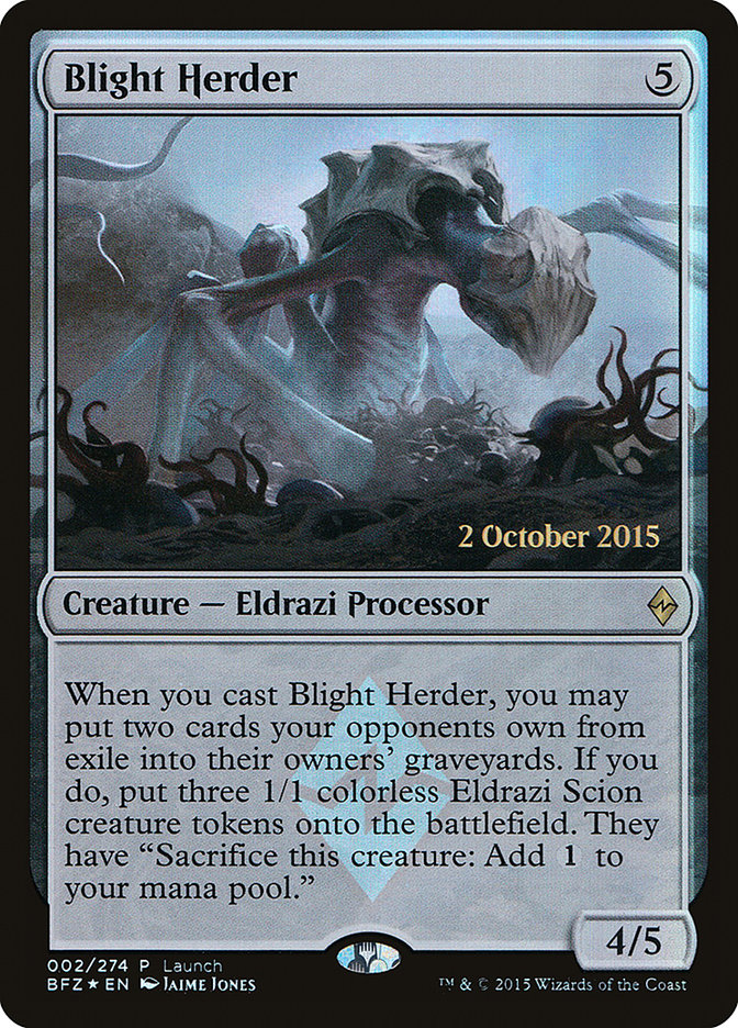 【Foil】(BFZ-Promo-Launch)Blight Herder/荒廃を招くもの【No.002】