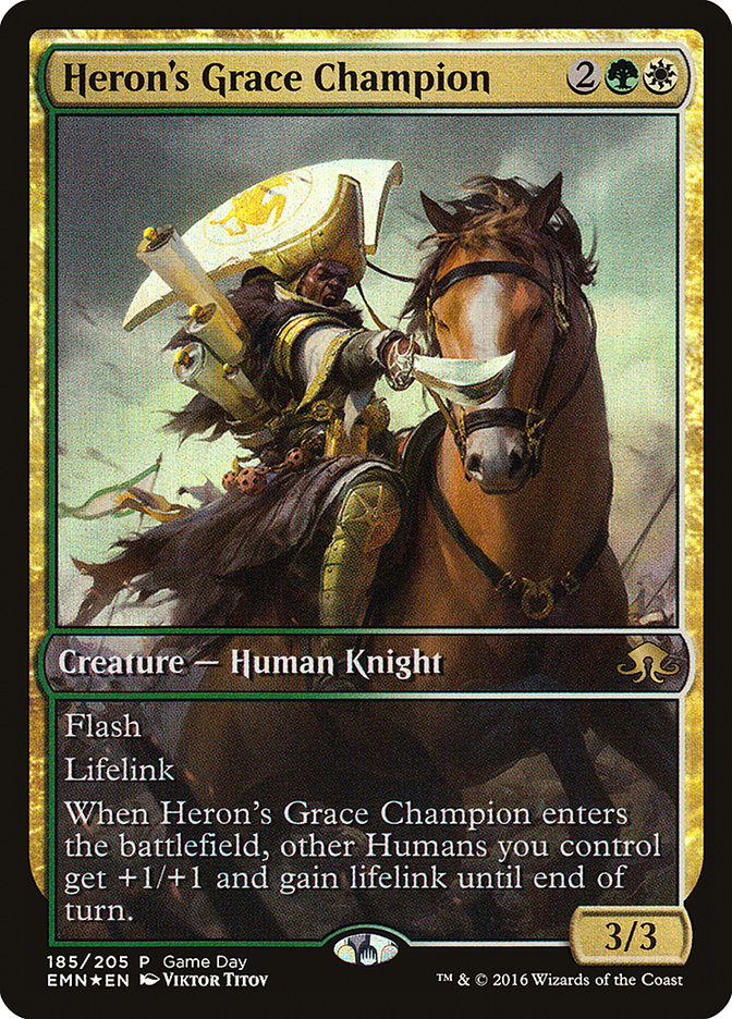 【Foil】(Promo-Game_Day)Heron's Grace Champion/優雅な鷺の勇者