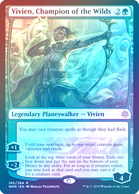 【Foil】(Promo_Pack-RG)Vivien, Champion of the Wilds/野獣の擁護者、ビビアン