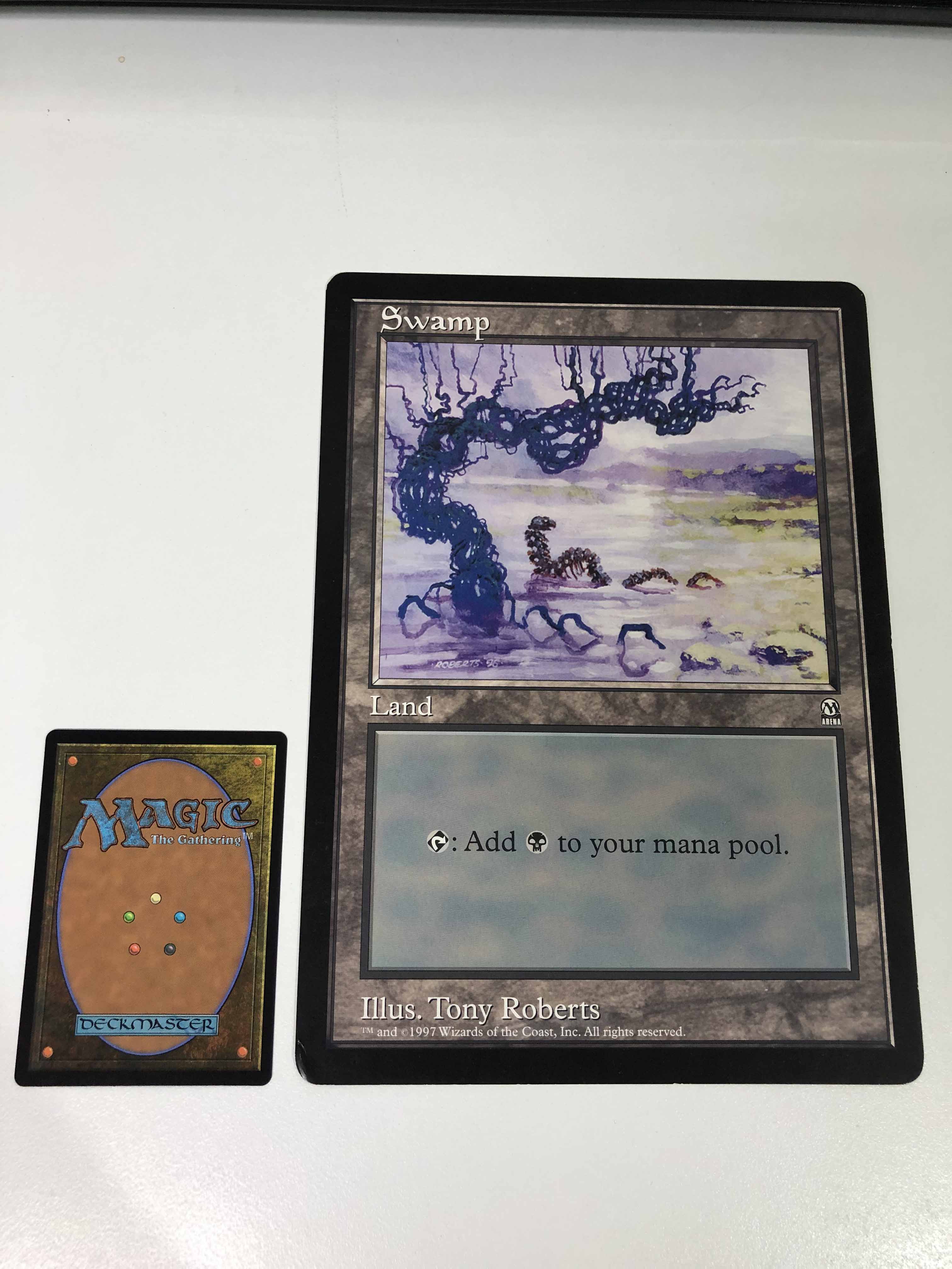 大判カード(Promo-Arena)Swamp/沼 (1996) (カド折れと若干の使用感あり)
