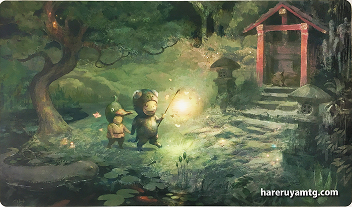 GP千葉2016 オリジナル プレイマット 《蛍の森の神社/The Shrine in the Firefly Forest》Illus. Nils Hamm