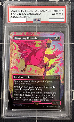 マジックMTG FF 旅するチョコボ ネオンインク foilピンク Traveling Chocobo (Borderless) (Neon Ink Pink) - FINAL FANTASY