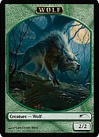 (Promo-FNM)Human + Wolf/人間 + 狼 【両面トークン・カード】